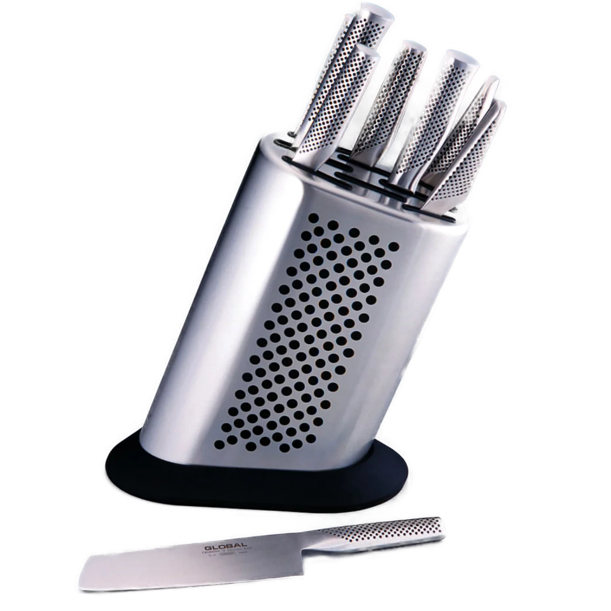 Global Stainless Steel Dotted Design Knife Block Set with 8 knives