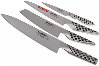 Global 4-Piece Knife Set with 30cm Magnetic Rack