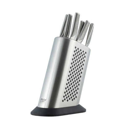 Global Stainless Steel Dotted Design Knife Block Set with 8 knives
