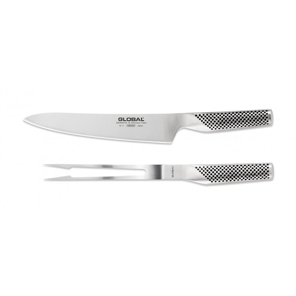 Global 2-Piece Boxed Carving Knife & Fork Set