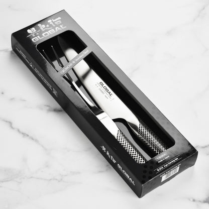 Global 2-Piece Boxed Carving Knife & Fork Set